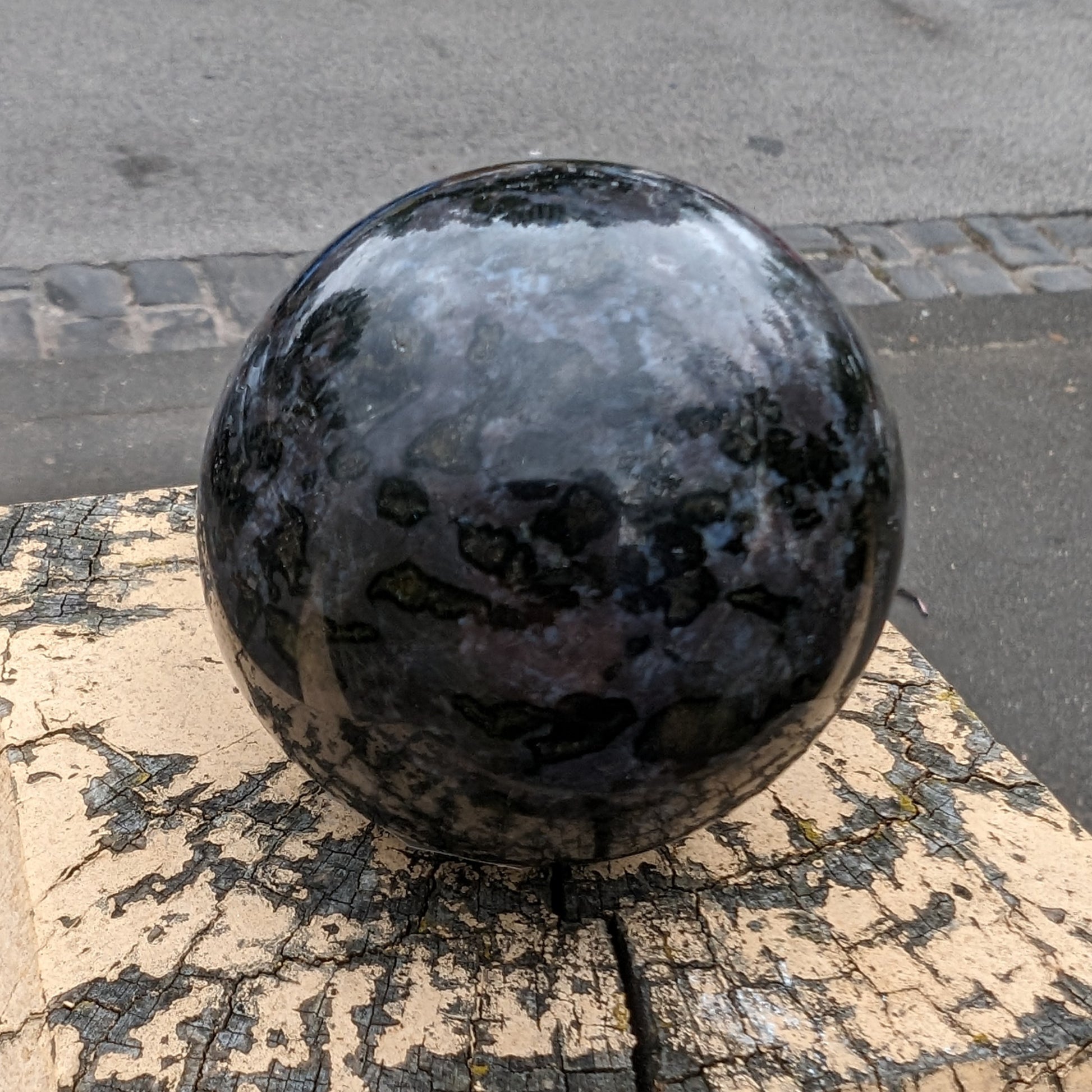 Indigo Gabbro sphere 253g Rocks and Things