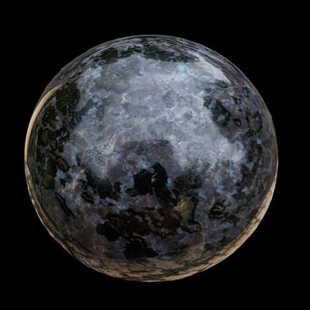 Indigo Gabbro sphere 253g in sunlight - Rocks and Things Store