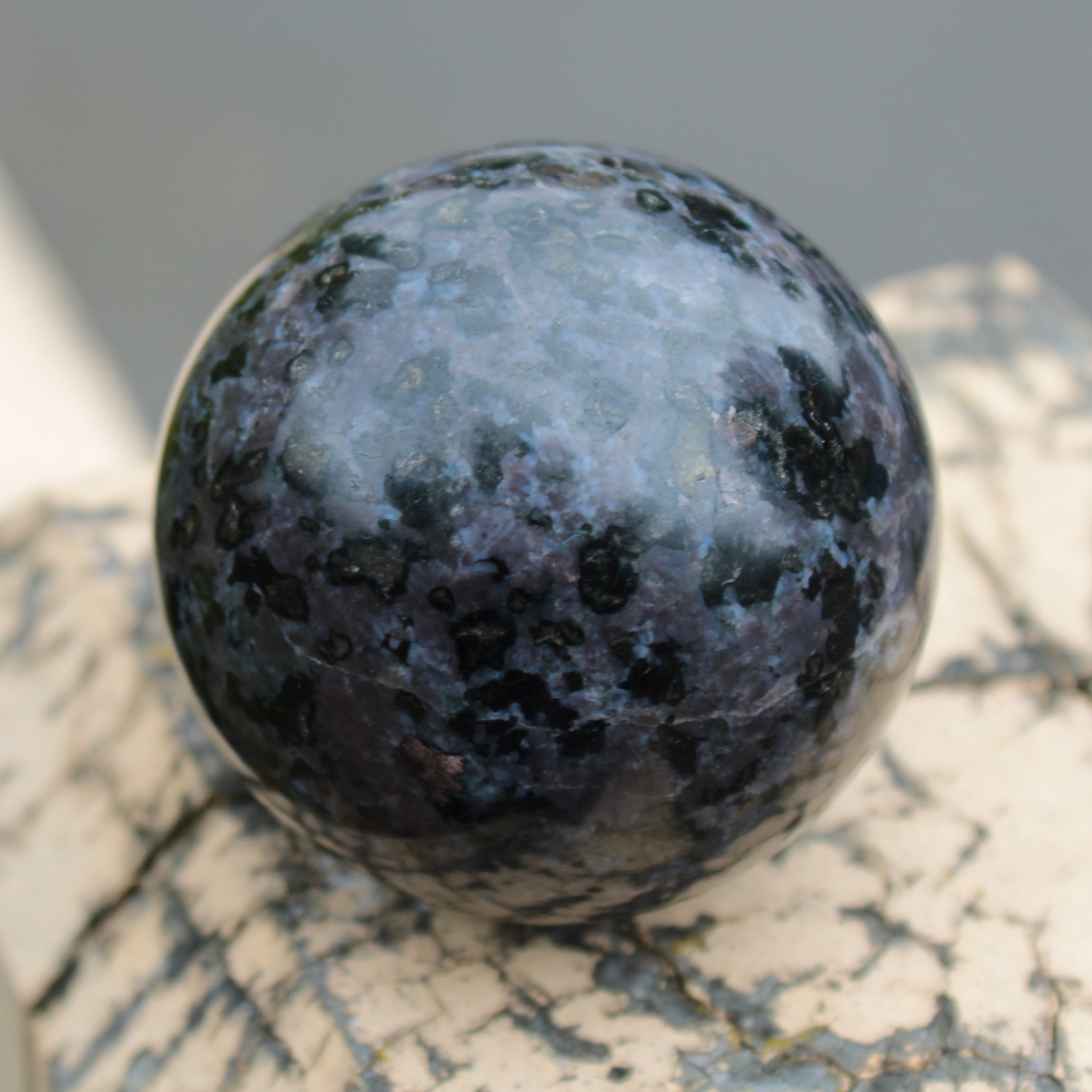 Indigo Gabbro sphere 253g Rocks and Things