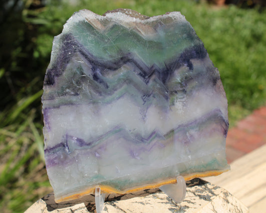 Rainbow Fluorite slice 460g Rocks and Things