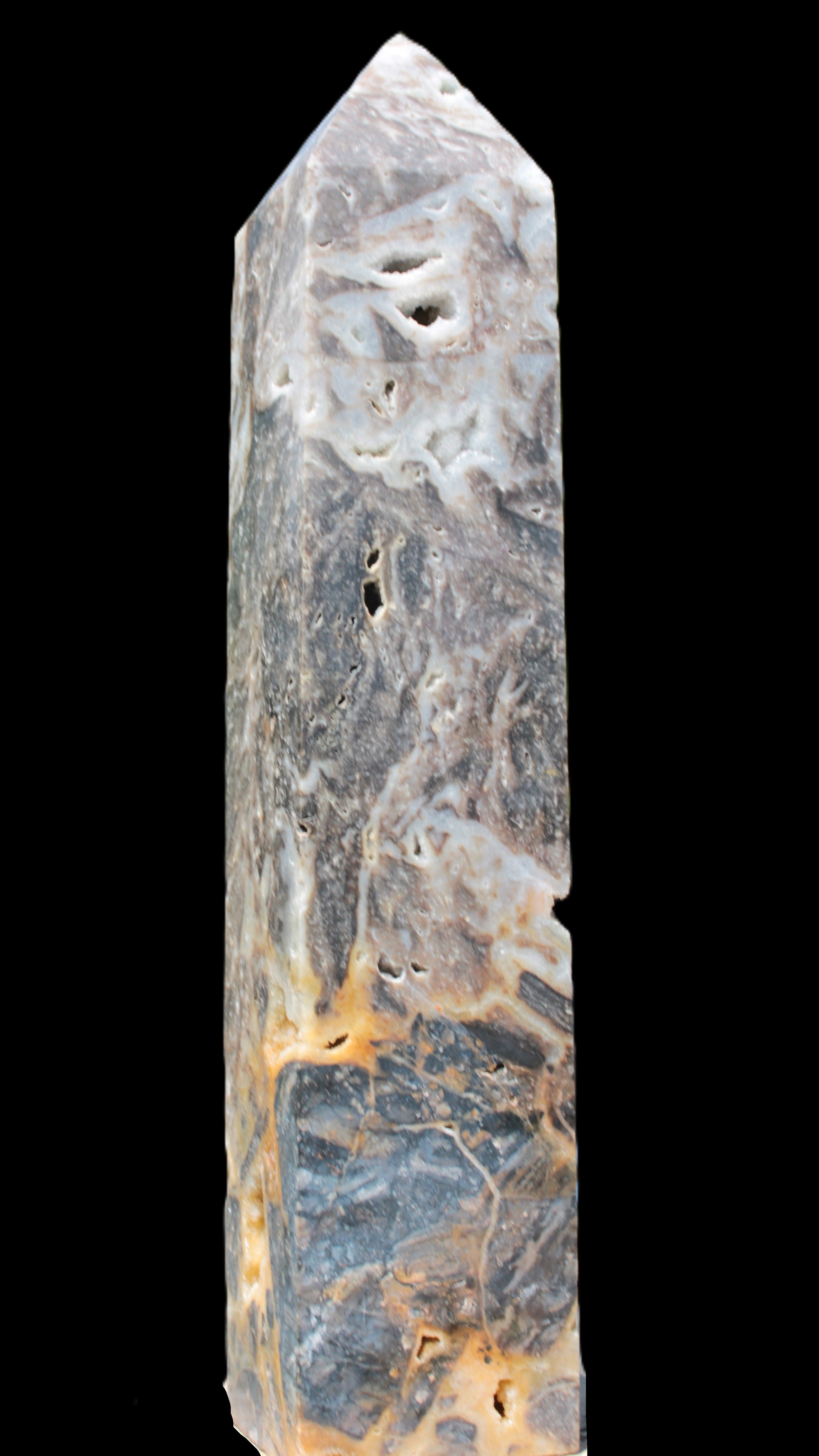 Sphalerite drusy geode obelisk 1960g