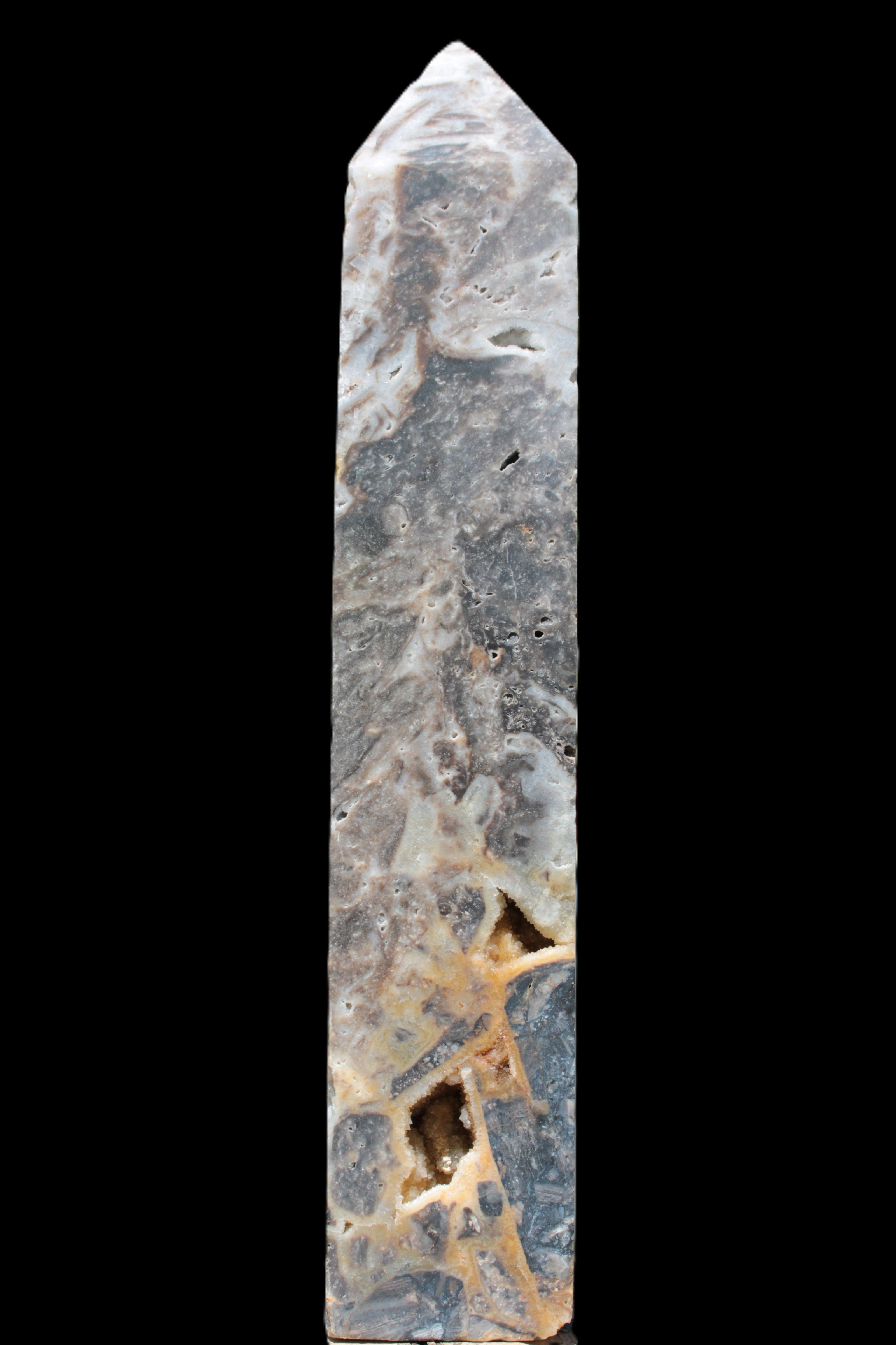 Sphalerite drusy geode obelisk 1960g
