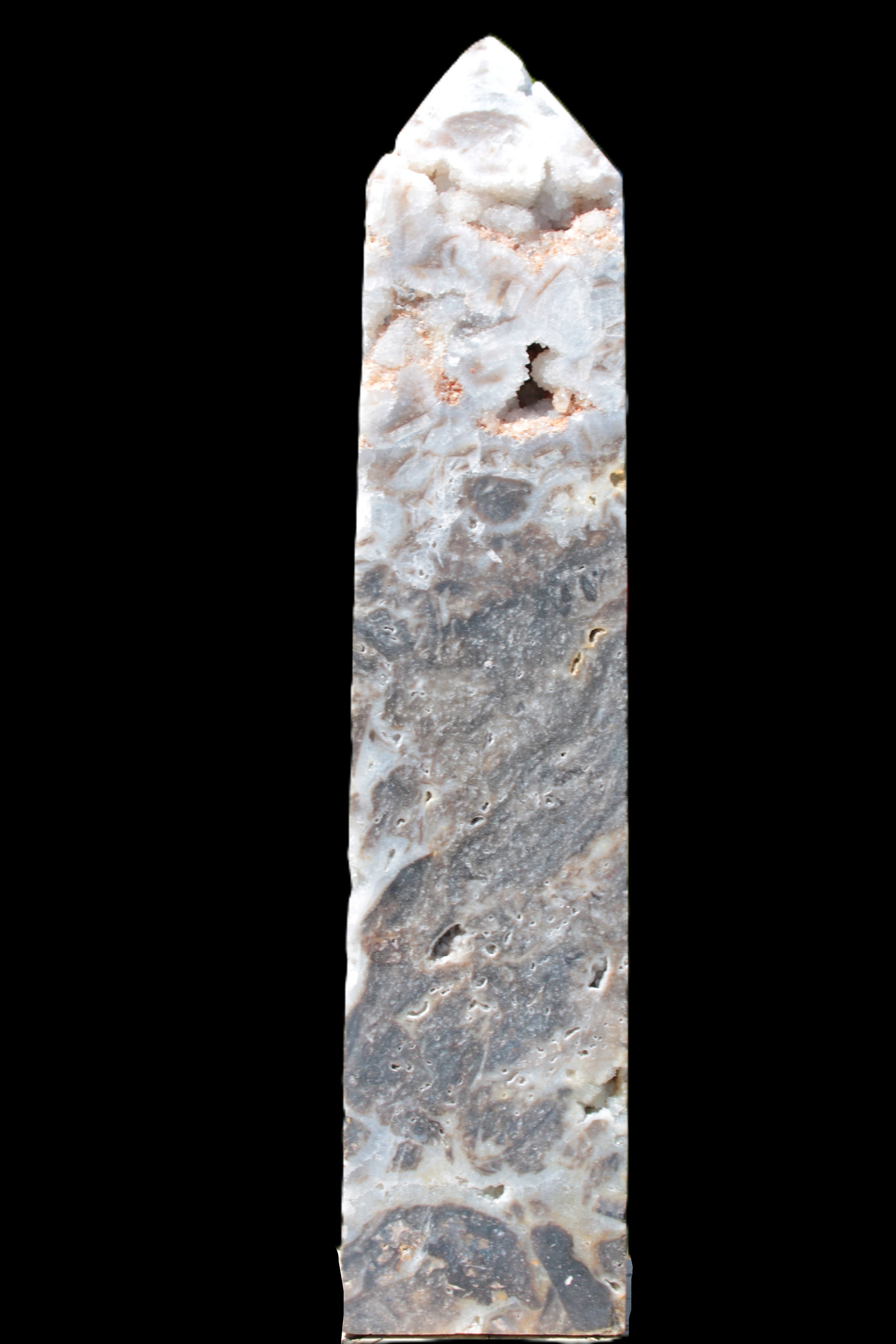 Sphalerite drusy geode obelisk 1960g