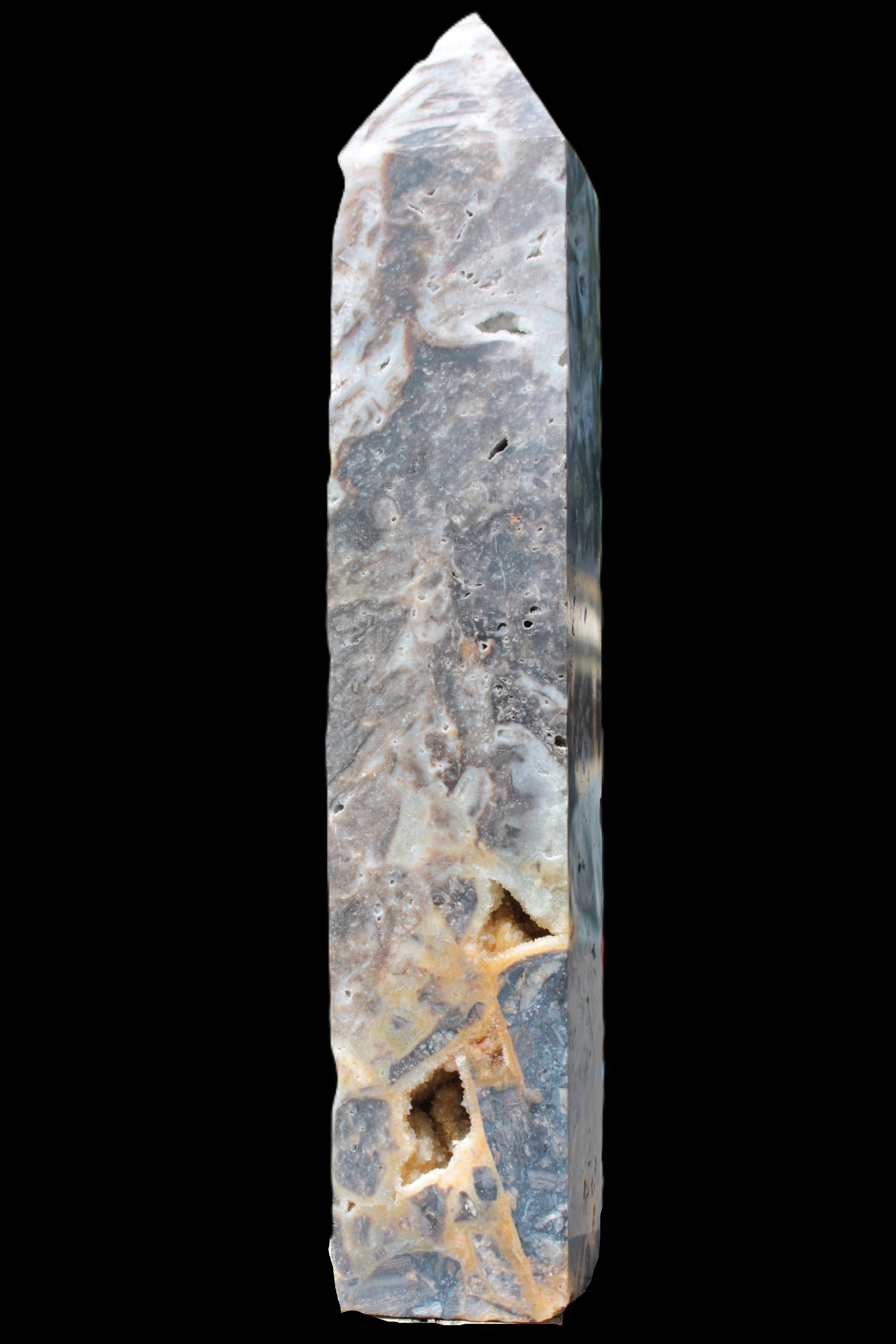Sphalerite drusy geode obelisk 1960g