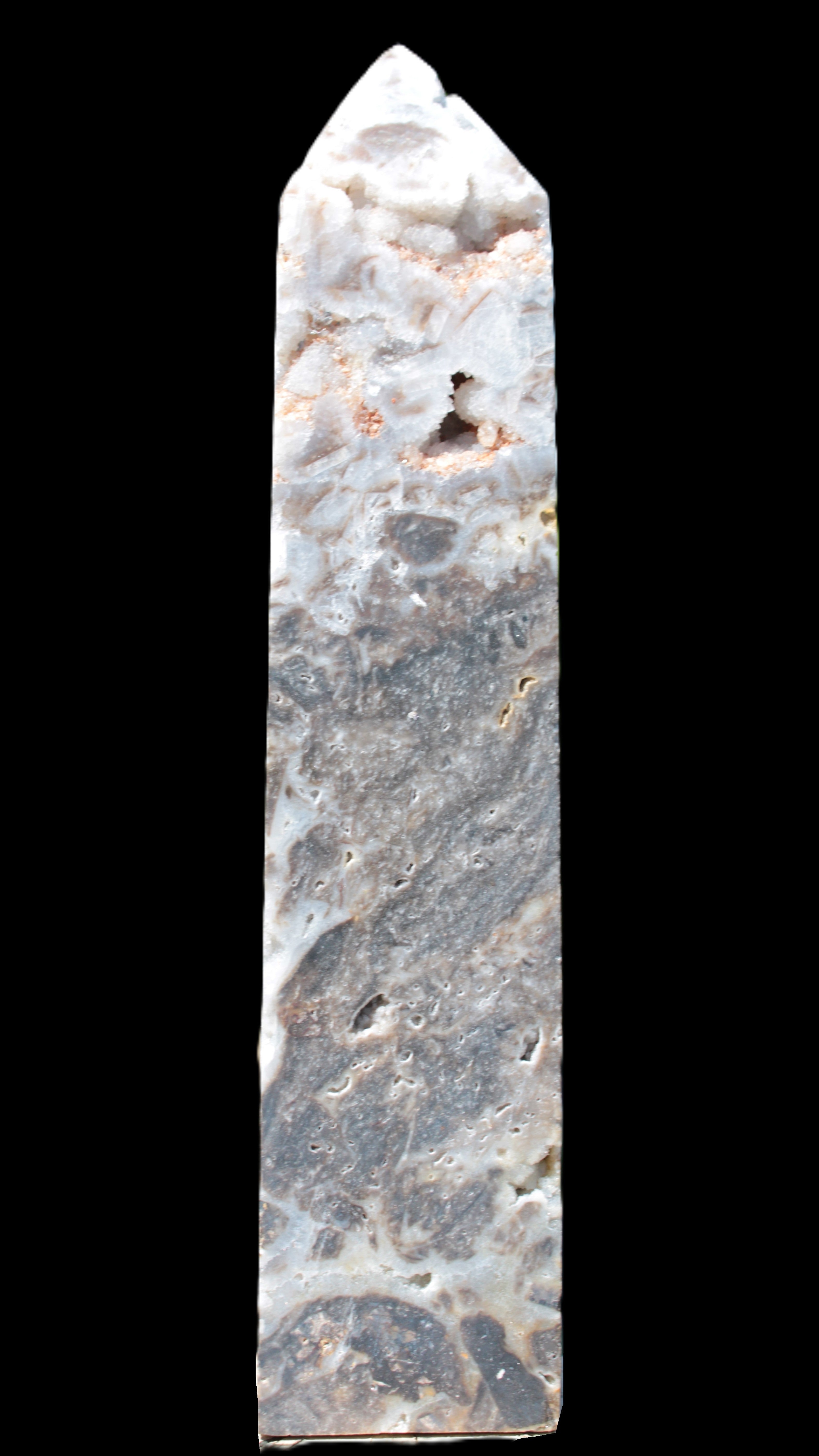 Sphalerite drusy geode obelisk 1960g