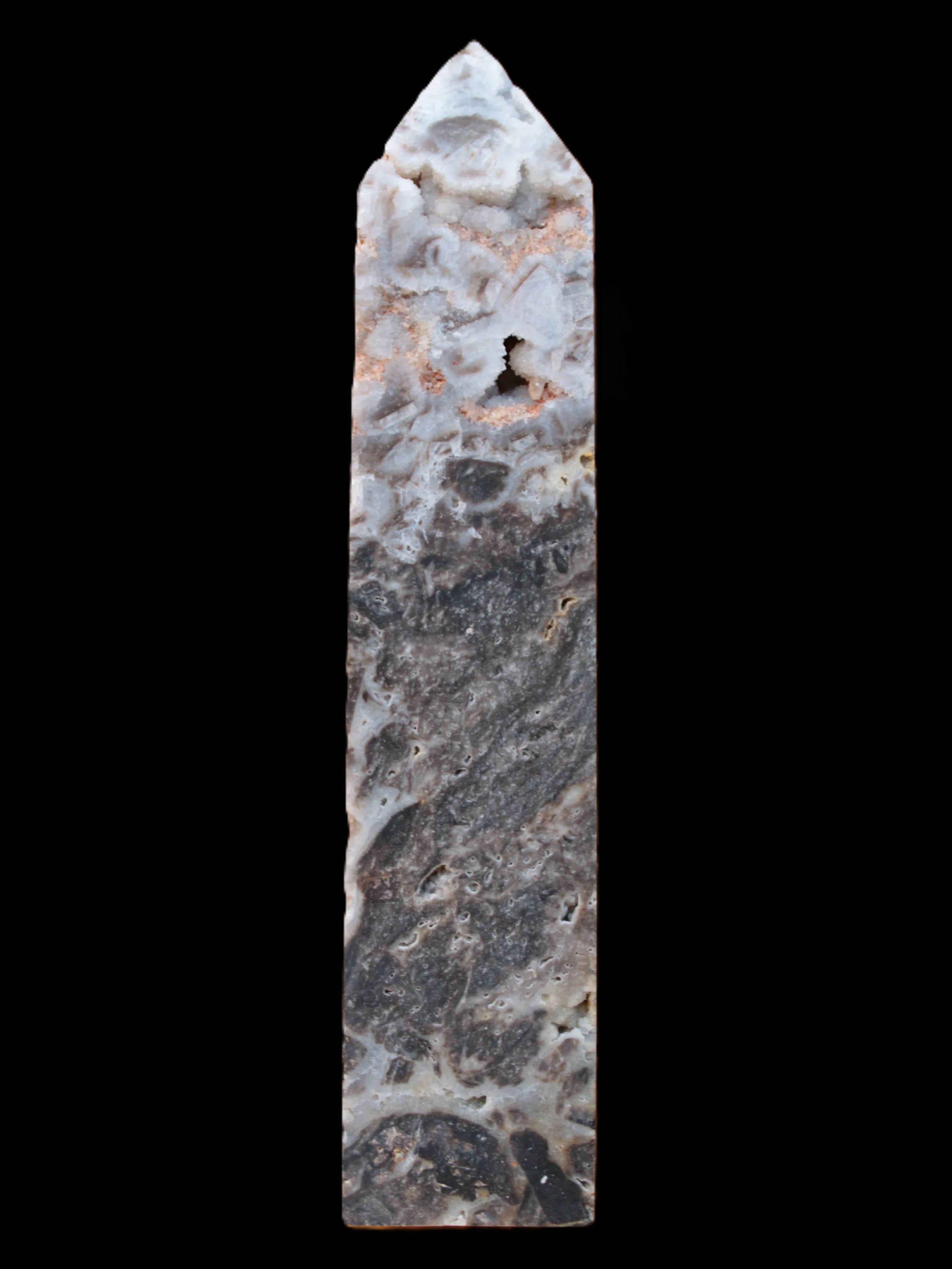 Sphalerite drusy geode obelisk 1960g