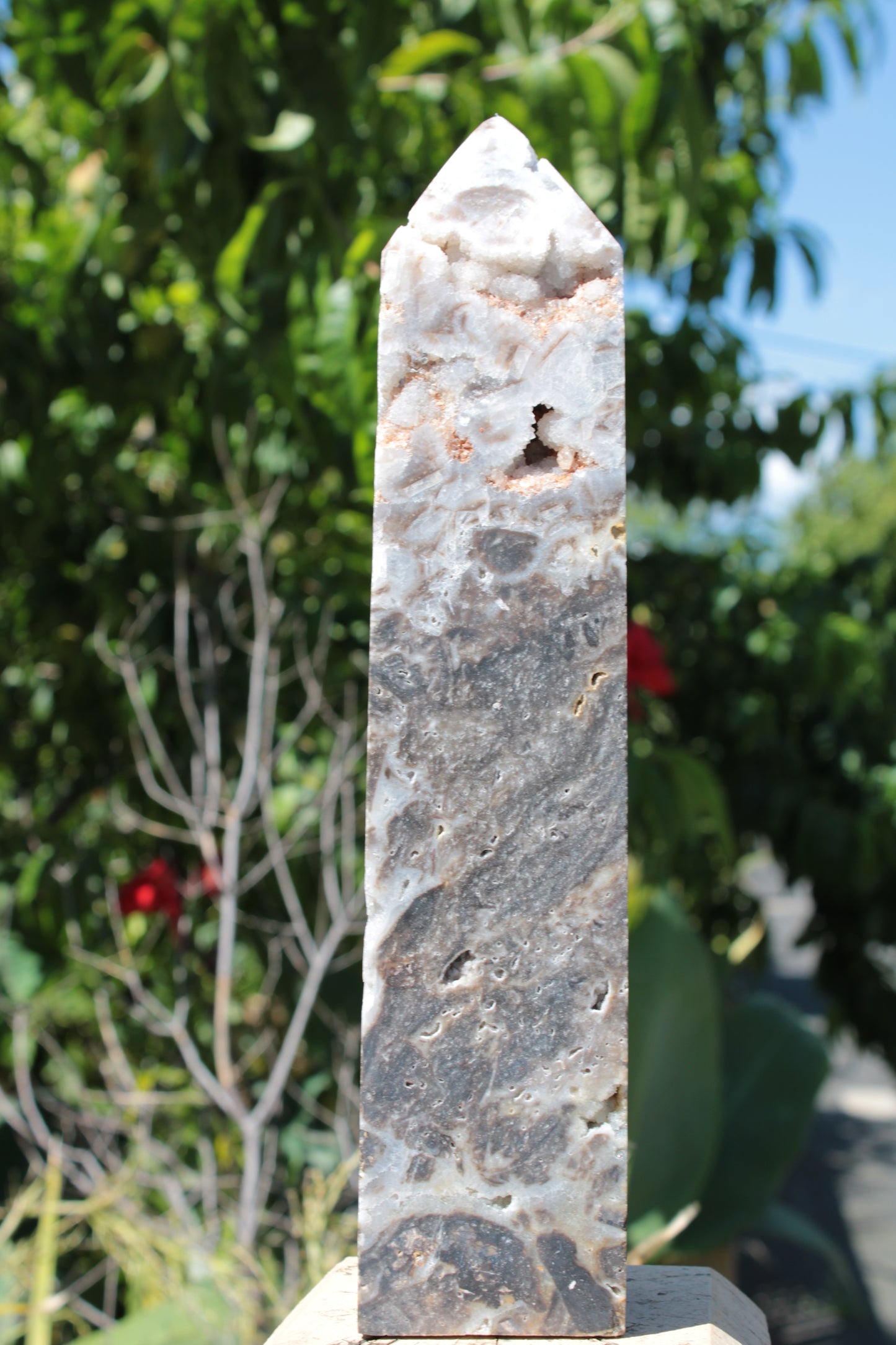 Sphalerite druzy geode obelisk 1960g Rocks and Things