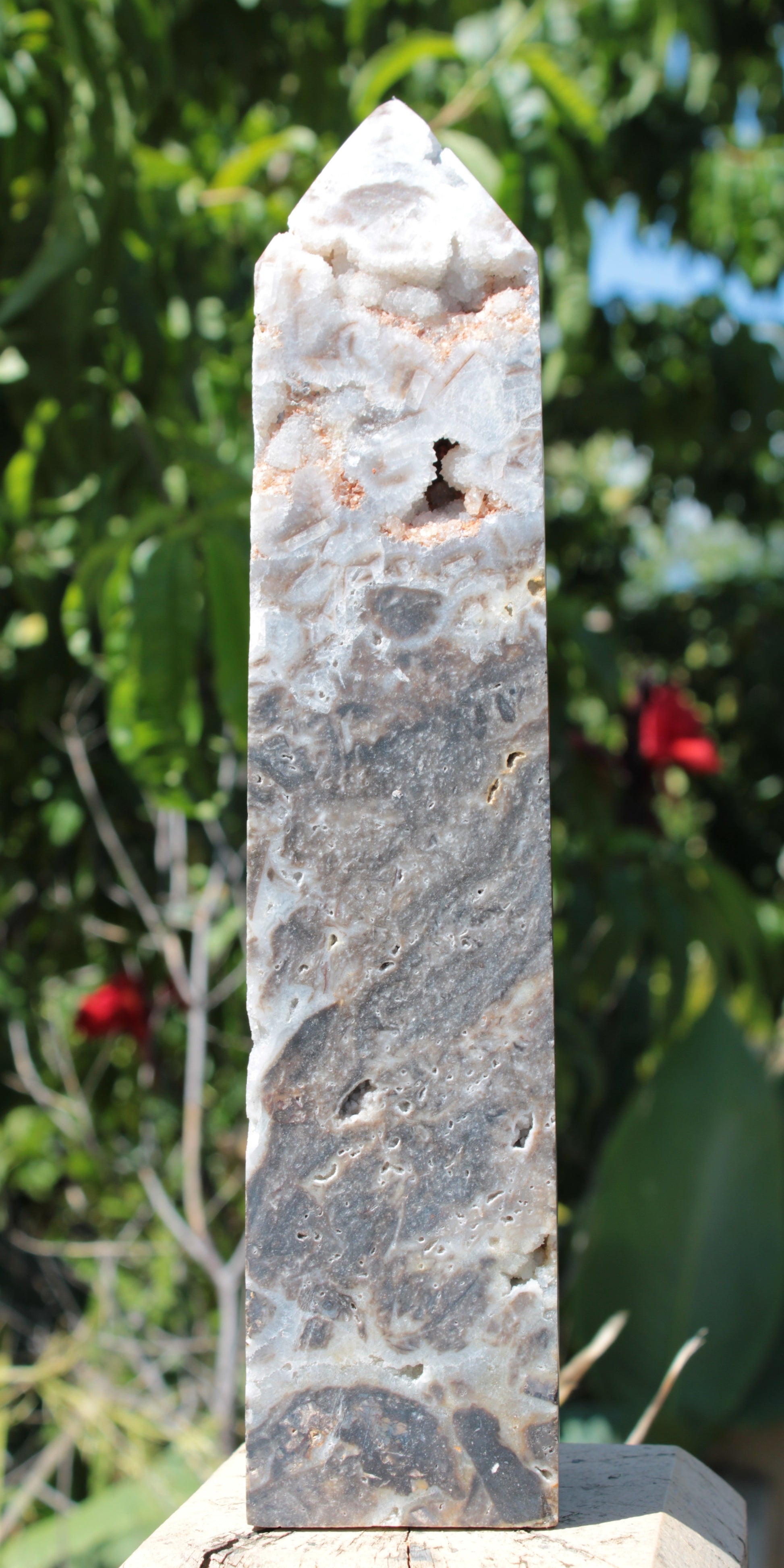 Sphalerite druzy geode obelisk 1960g Rocks and Things