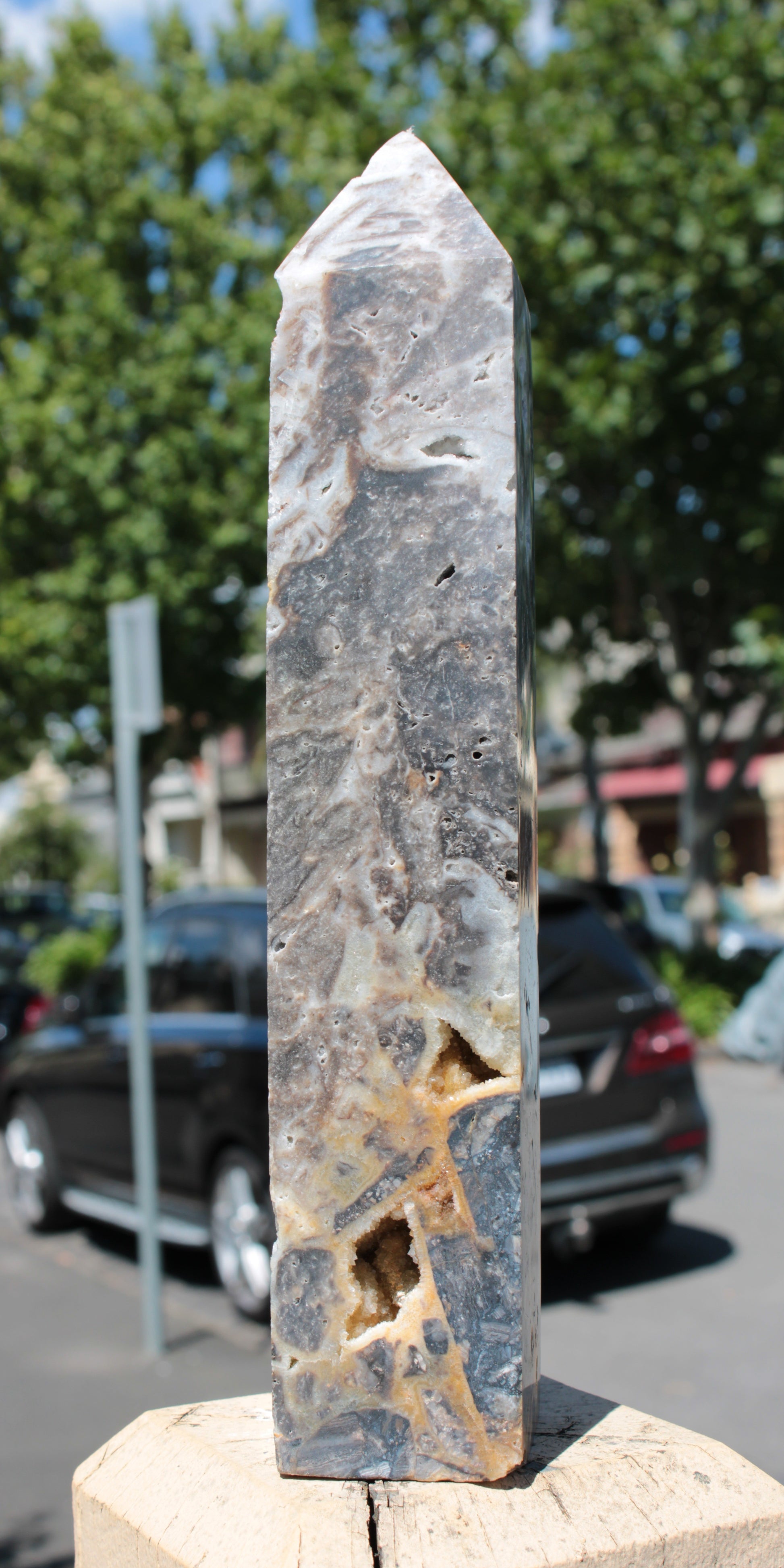 Sphalerite druzy geode obelisk 1960g Rocks and Things