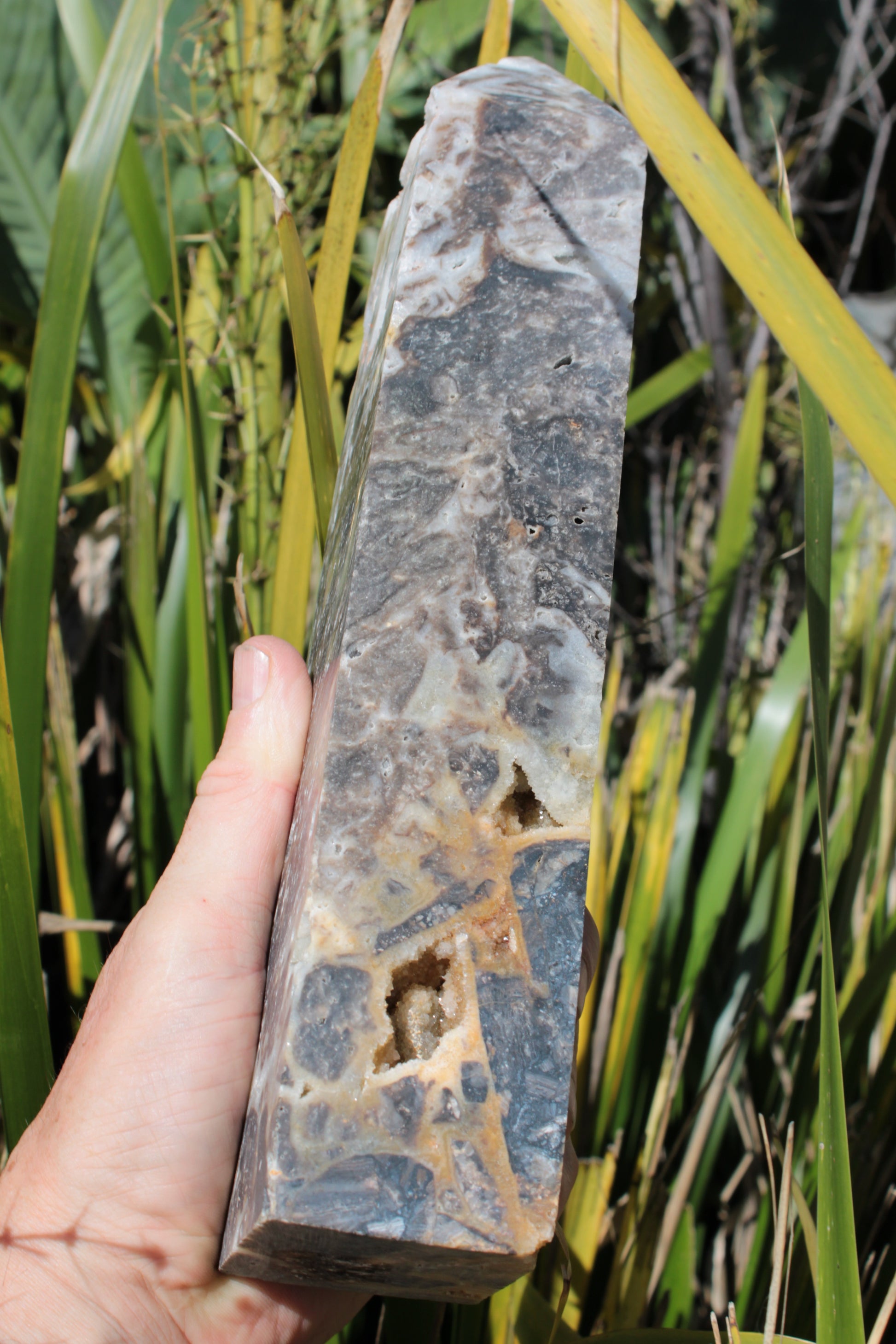 Sphalerite druzy geode obelisk 1960g Rocks and Things