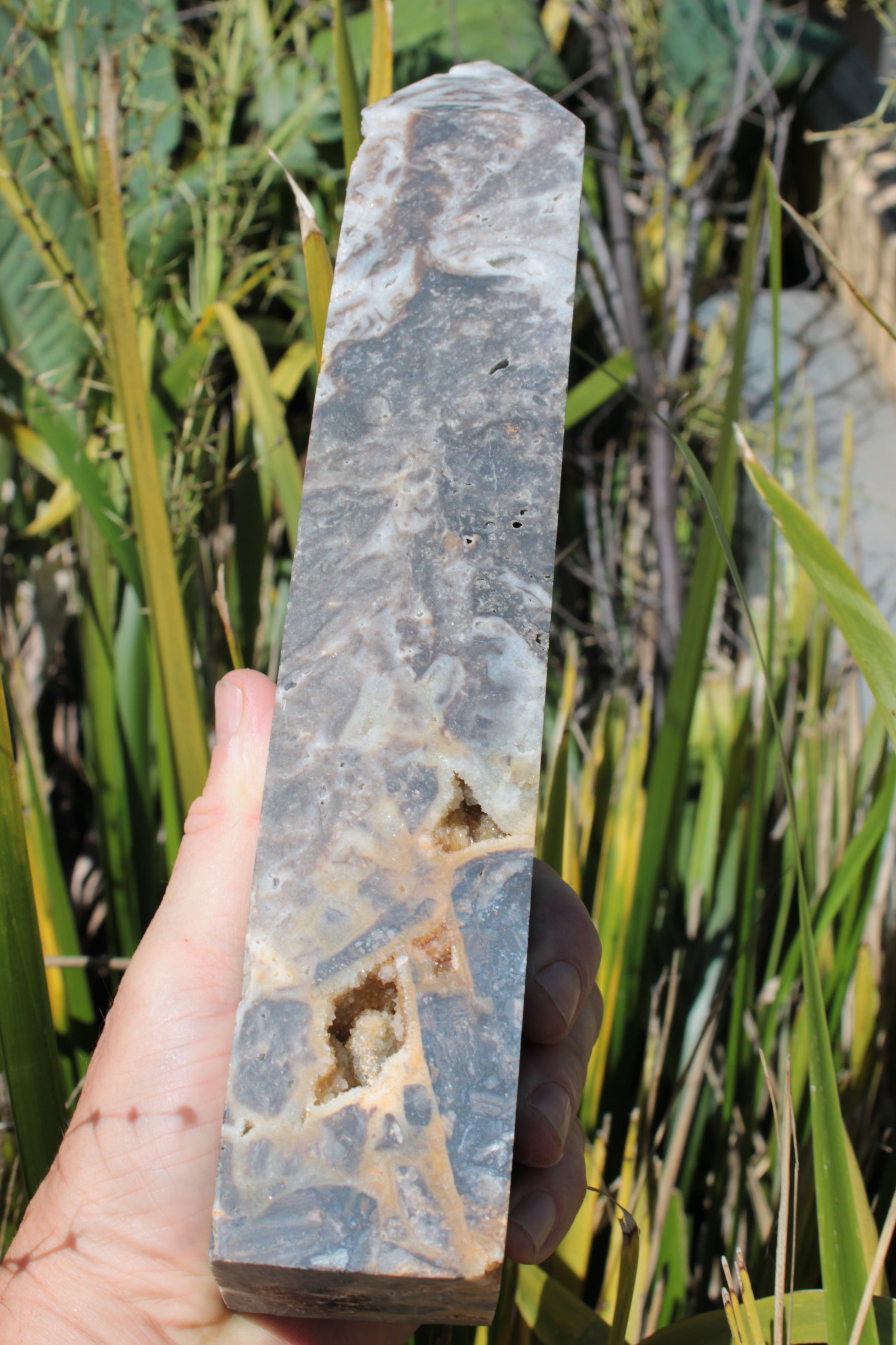 Sphalerite druzy geode obelisk 1960g Rocks and Things