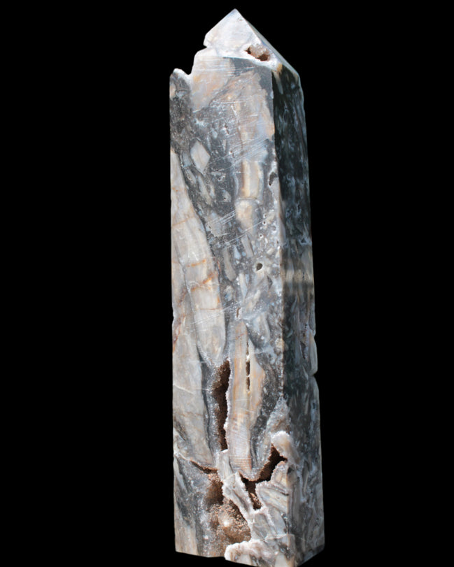 Sphalerite drusy geode obelisk 1490g in sunlight - Rocks and Things Store