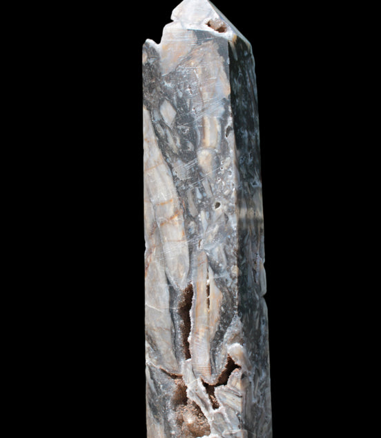 Sphalerite drusy geode obelisk 1490g in sunlight - Rocks and Things Store