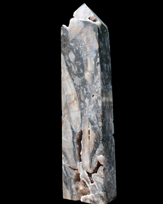 Sphalerite drusy geode obelisk 1490g in sunlight - Rocks and Things Store