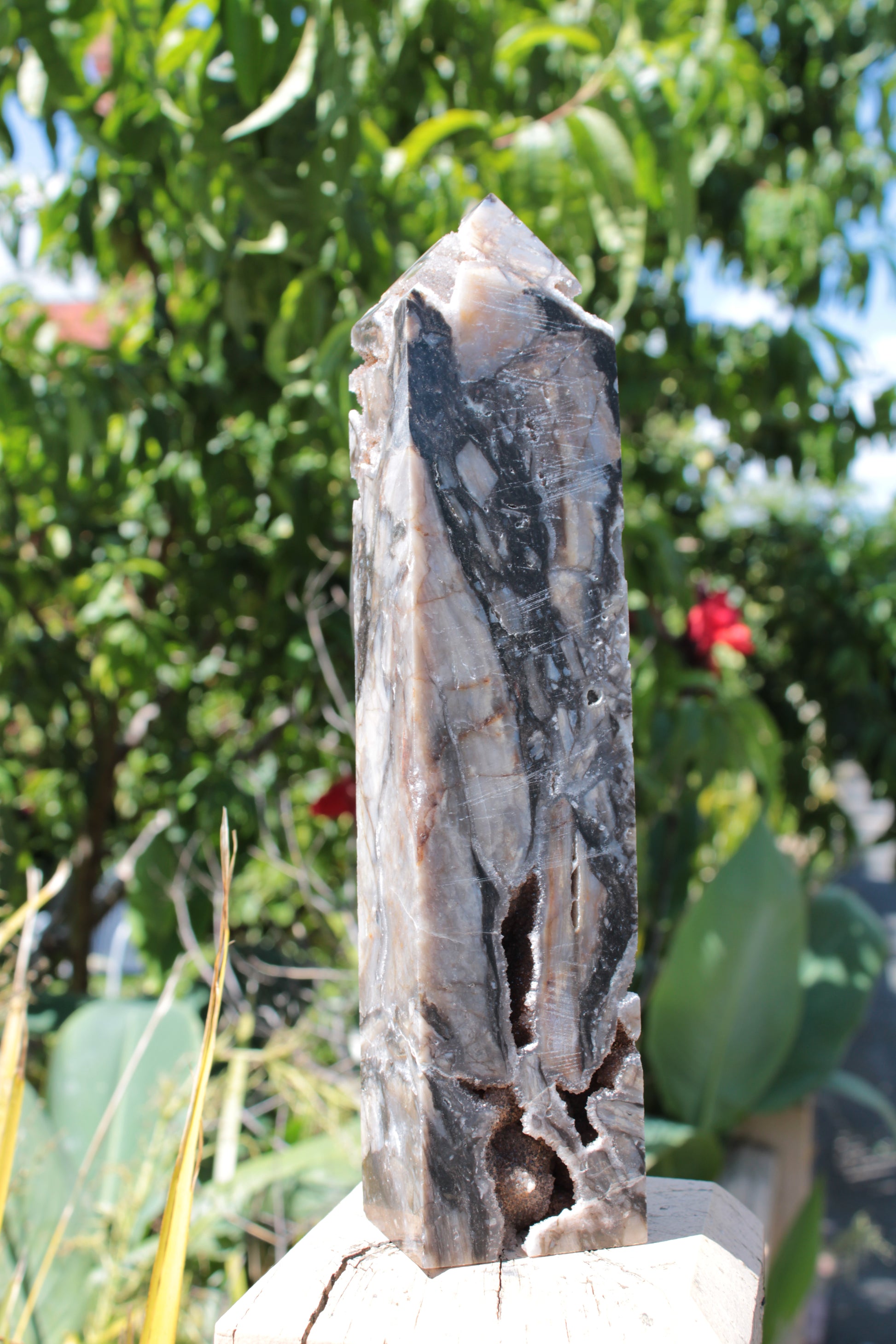 Sphalerite druzy geode obelisk 1490g Rocks and Things