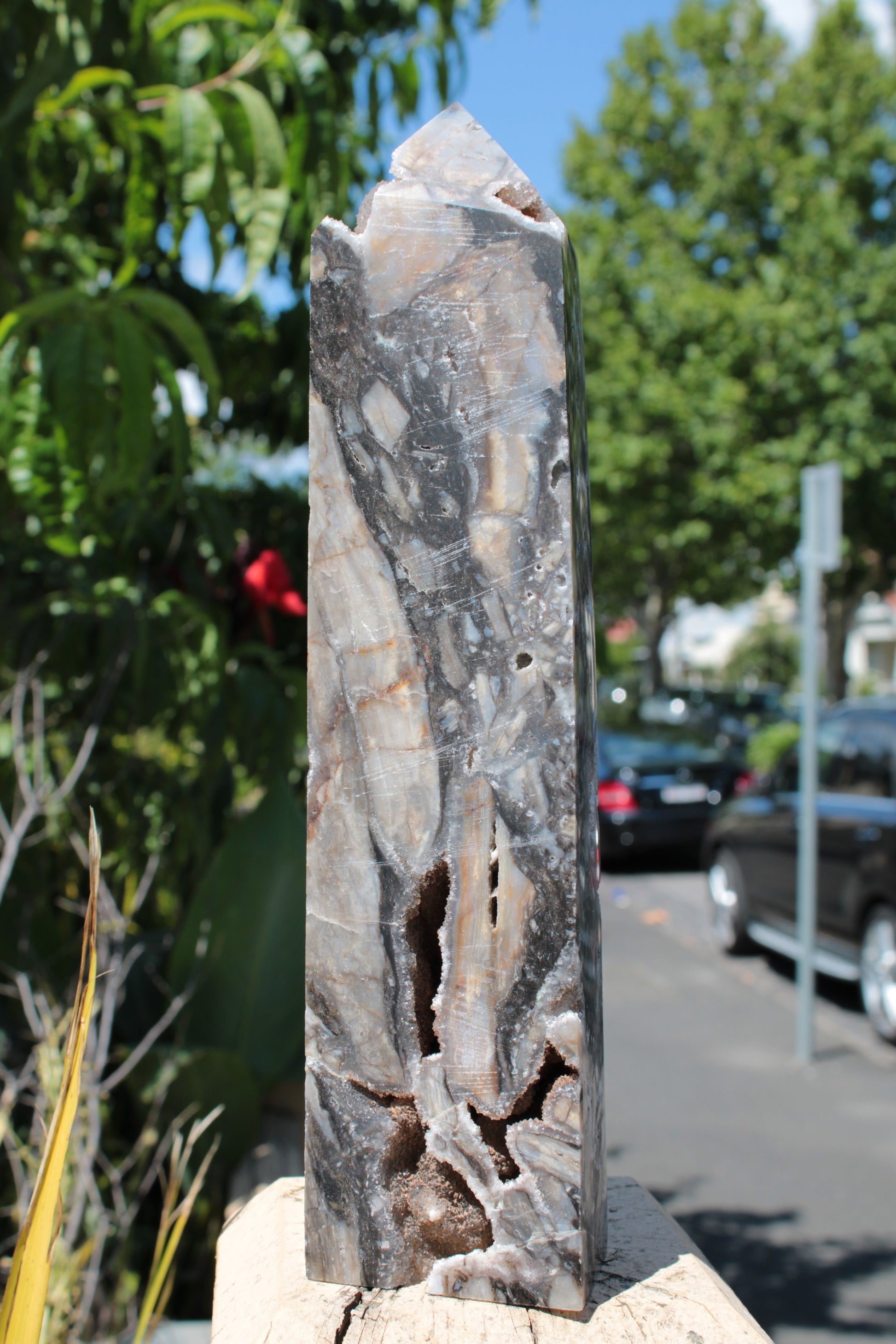 Sphalerite druzy geode obelisk 1490g Rocks and Things