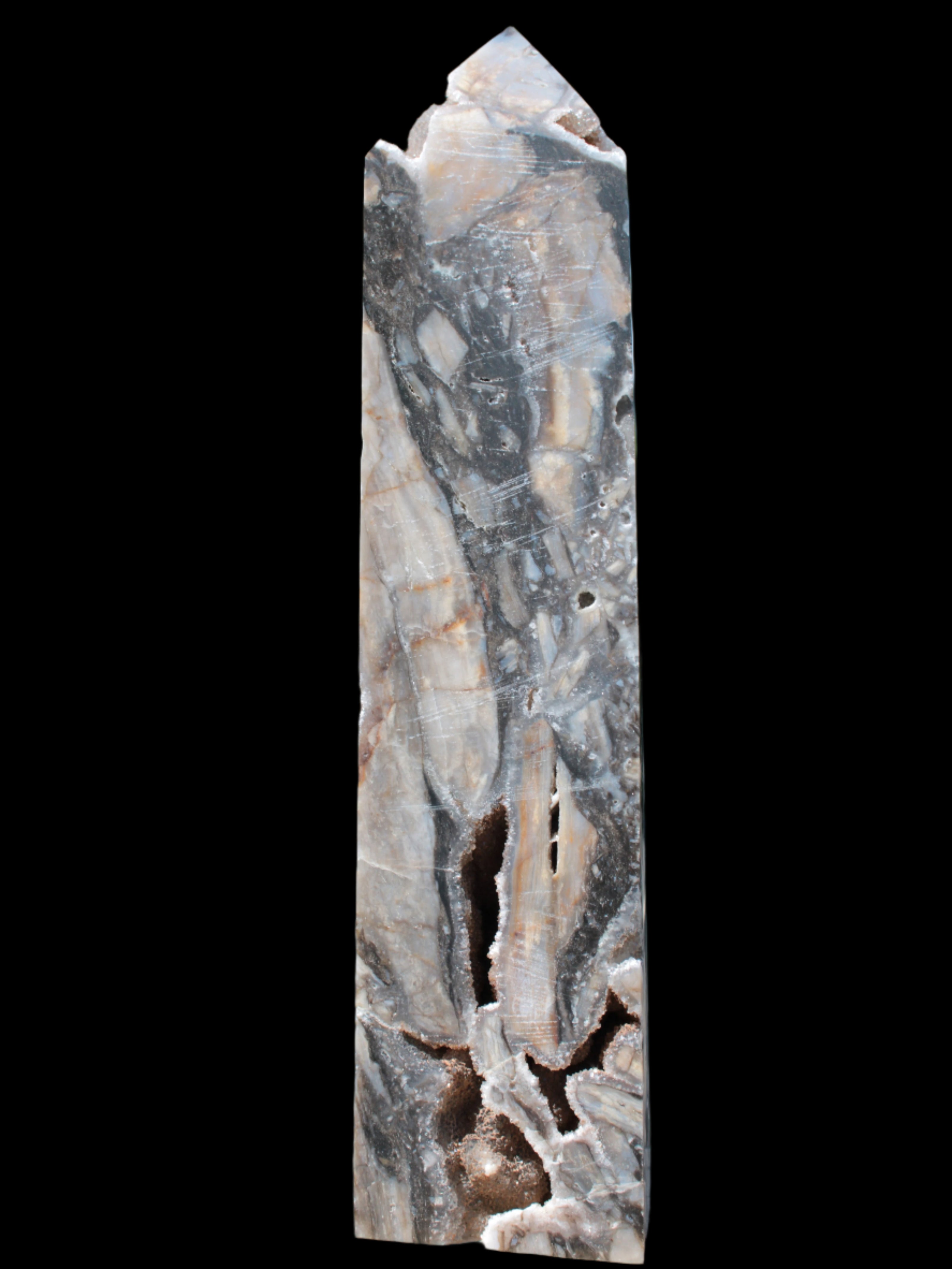 Sphalerite drusy geode obelisk 1490g in sunlight - Rocks and Things Store
