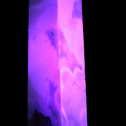 Pink Sakura Agate obelisk 516g in UV light - Rocks and Things Store