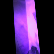 Pink Sakura Agate obelisk 516g in UV light - Rocks and Things Store