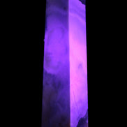 Pink Sakura Agate obelisk 516g in UV light - Rocks and Things Store