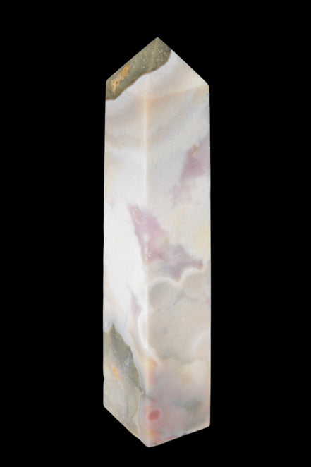 Pink Sakura Agate obelisk 516g in sunshine - Rocks and Things Store