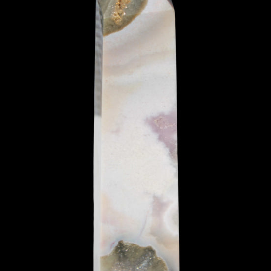 Pink Sakura Agate obelisk 516g in sunshine - Rocks and Things Store
