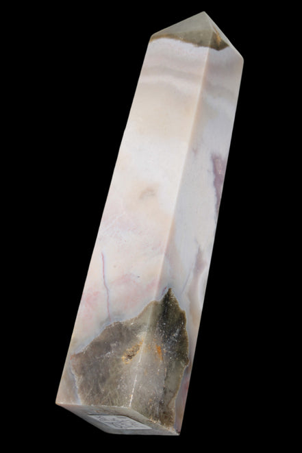 Pink Sakura Agate obelisk 516g in sunshine - Rocks and Things Store