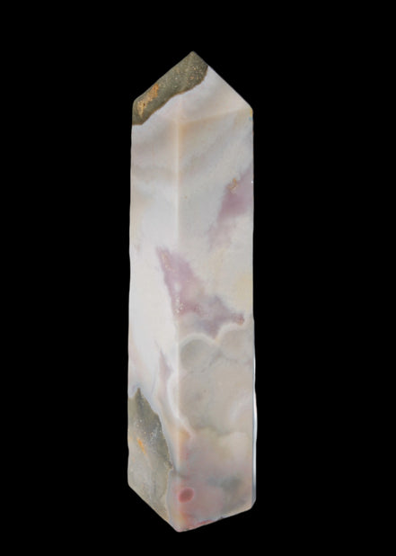 Pink Sakura Agate obelisk 516g in sunshine - Rocks and Things Store