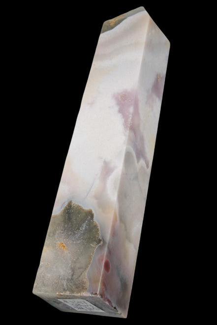 Pink Sakura Agate obelisk 516g in sunshine - Rocks and Things Store