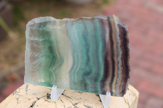 Rainbow Fluorite slice 326g Rocks and Things