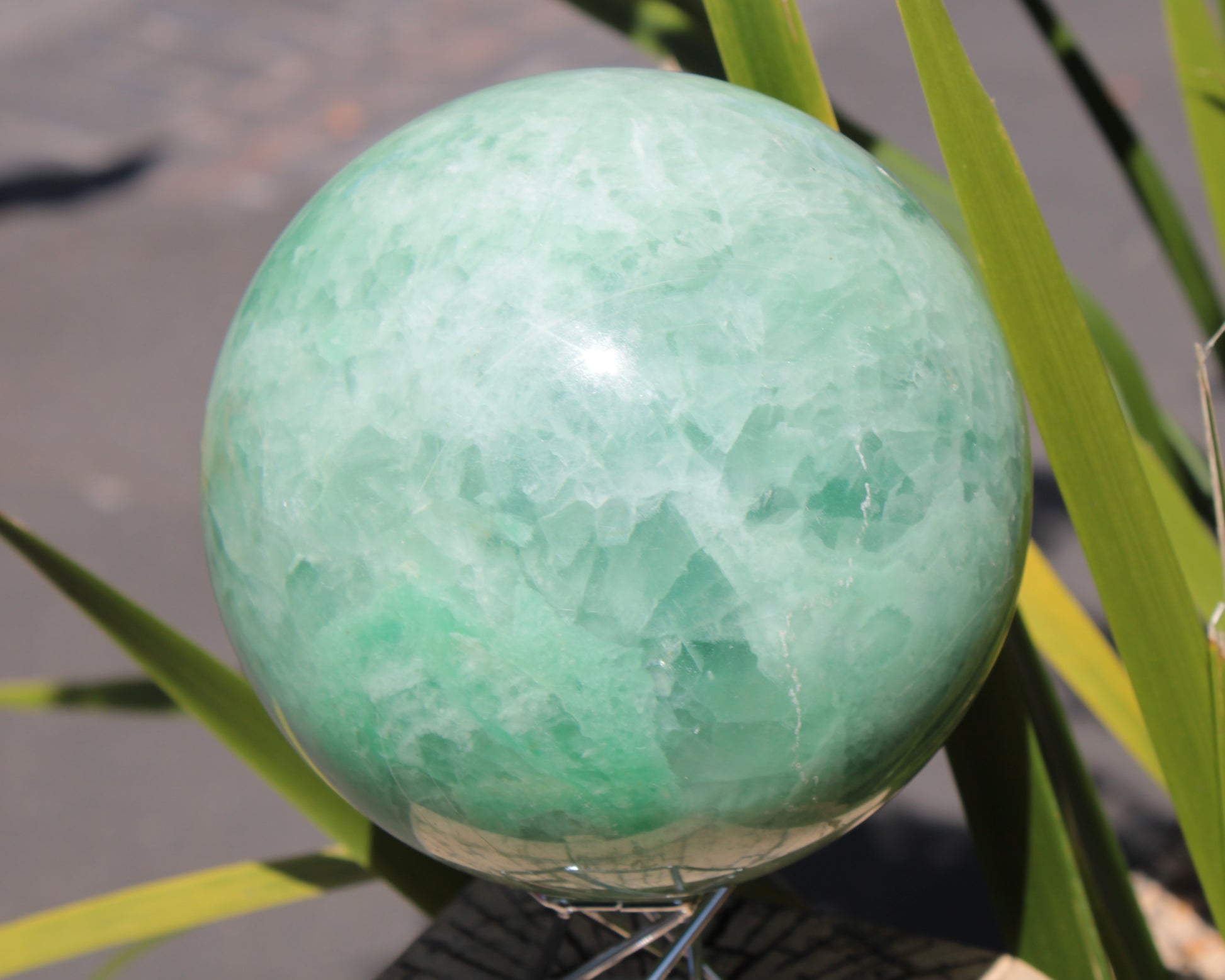 Green Fluorite sphere 3164g Rocks and Things