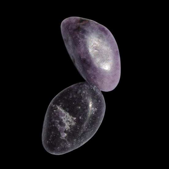 Lilac Lepidolite 2 tumble polished stones 14-15g in sunlight - Rocks and Things Store