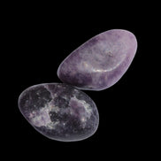 Lilac Lepidolite 2 tumble polished stones 14-15g in sunlight - Rocks and Things Store