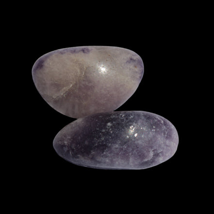Lilac Lepidolite 2 tumble polished stones 14-15g in sunlight - Rocks and Things Store