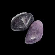 Lilac Lepidolite 2 tumble polished stones 14-15g in sunlight - Rocks and Things Store