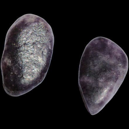 Lilac Lepidolite 2 tumble polished stones 14-15g in sunlight - Rocks and Things Store