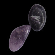 Lilac Lepidolite 2 tumble polished stones 14-15g in sunlight - Rocks and Things Store