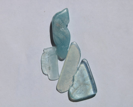 Aquamarine 4 polished crystals 4g Rocks and Things