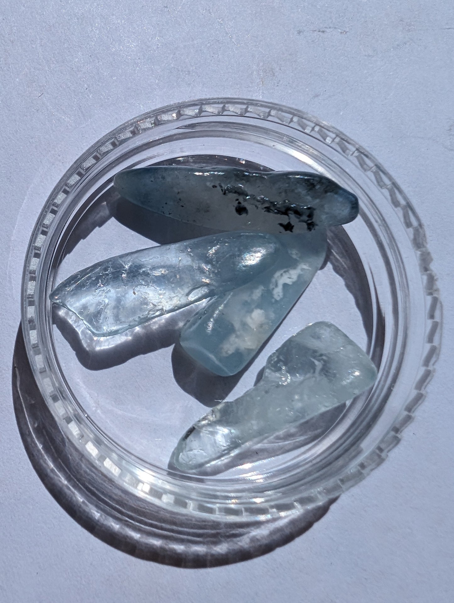 Aquamarine 4 polished crystals 4g