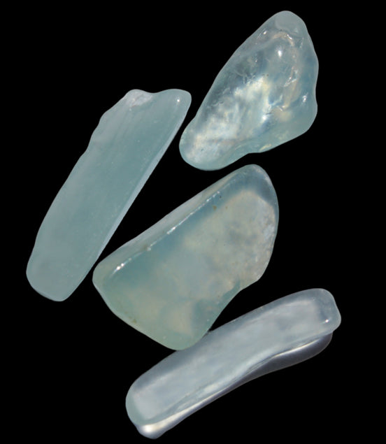 Aquamarine 4 polished crystals 4g - Rocks and Things Store