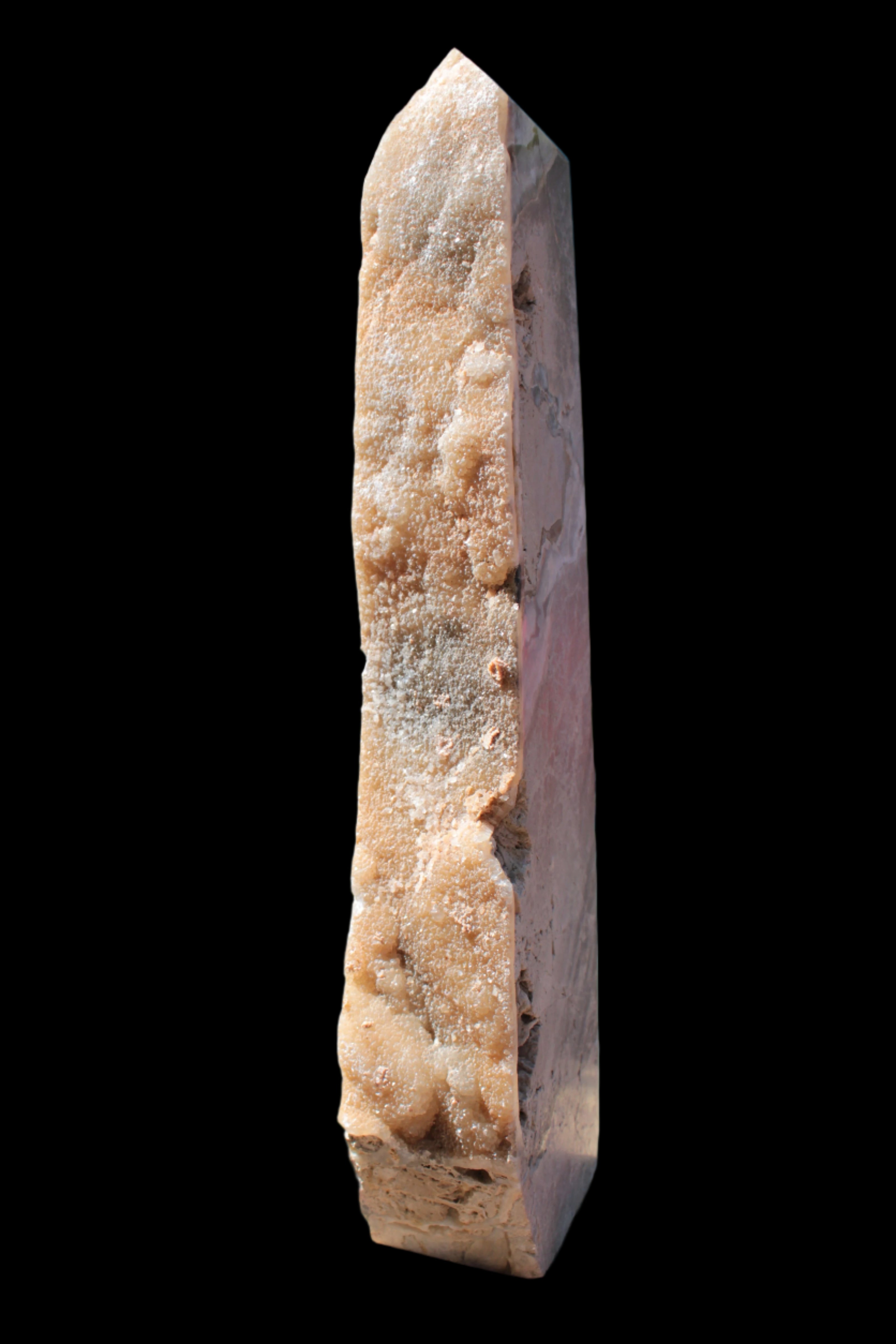 Sphalerite drusy geode obelisk 1187g in sunlight - Rocks and Things Store