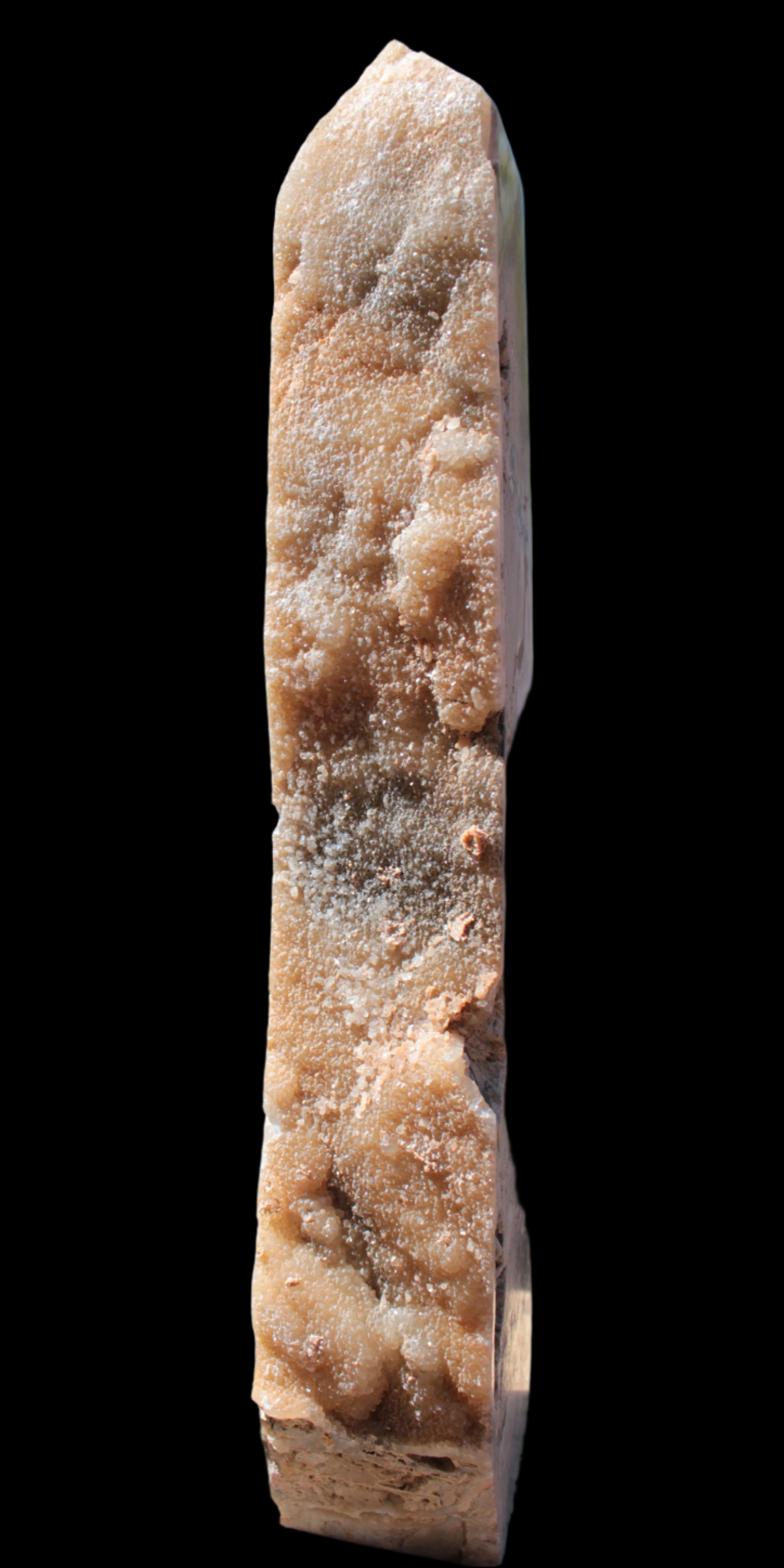 Sphalerite drusy geode obelisk 1187g in sunlight - Rocks and Things Store
