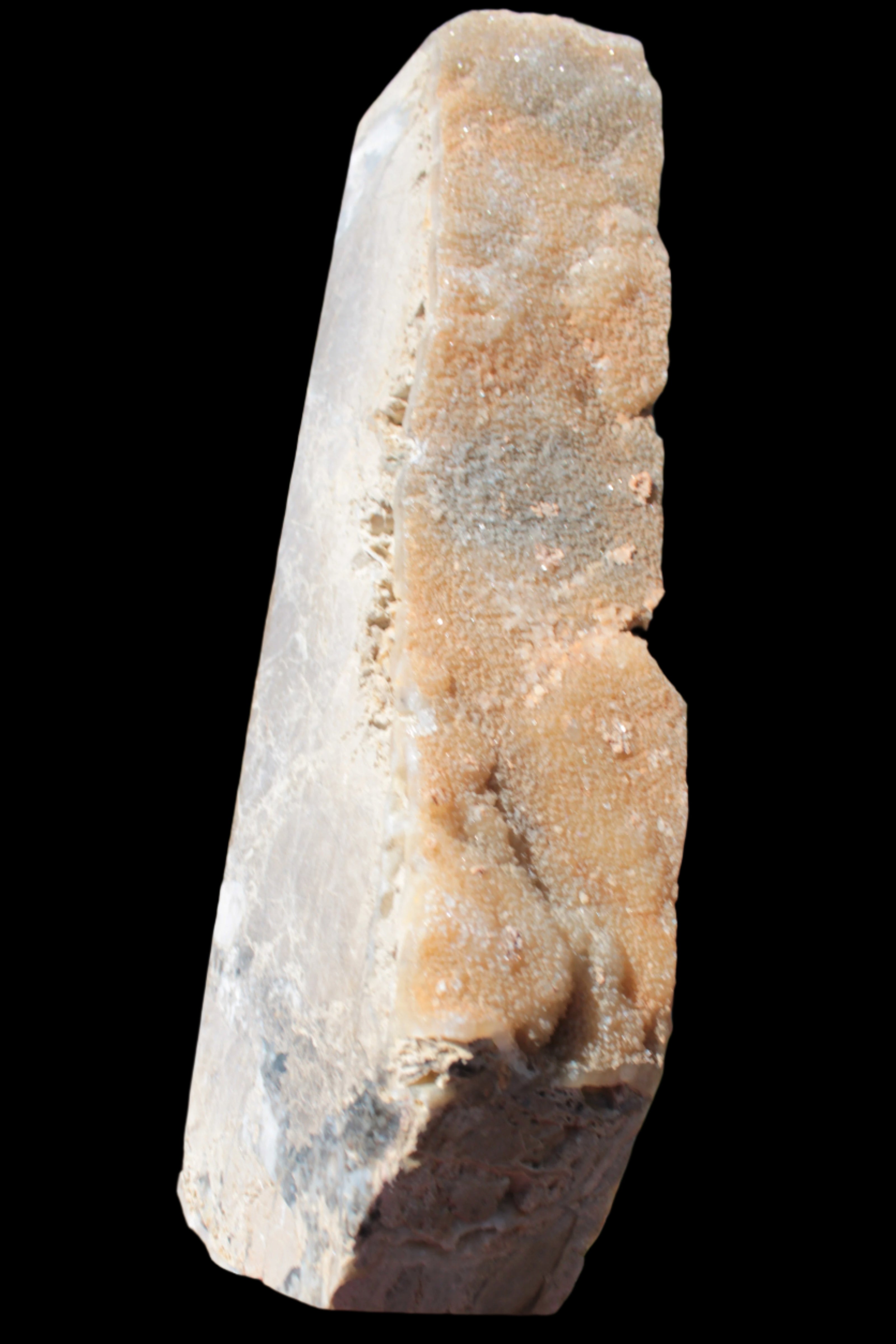 Sphalerite drusy geode obelisk 1187g in sunlight - Rocks and Things Store