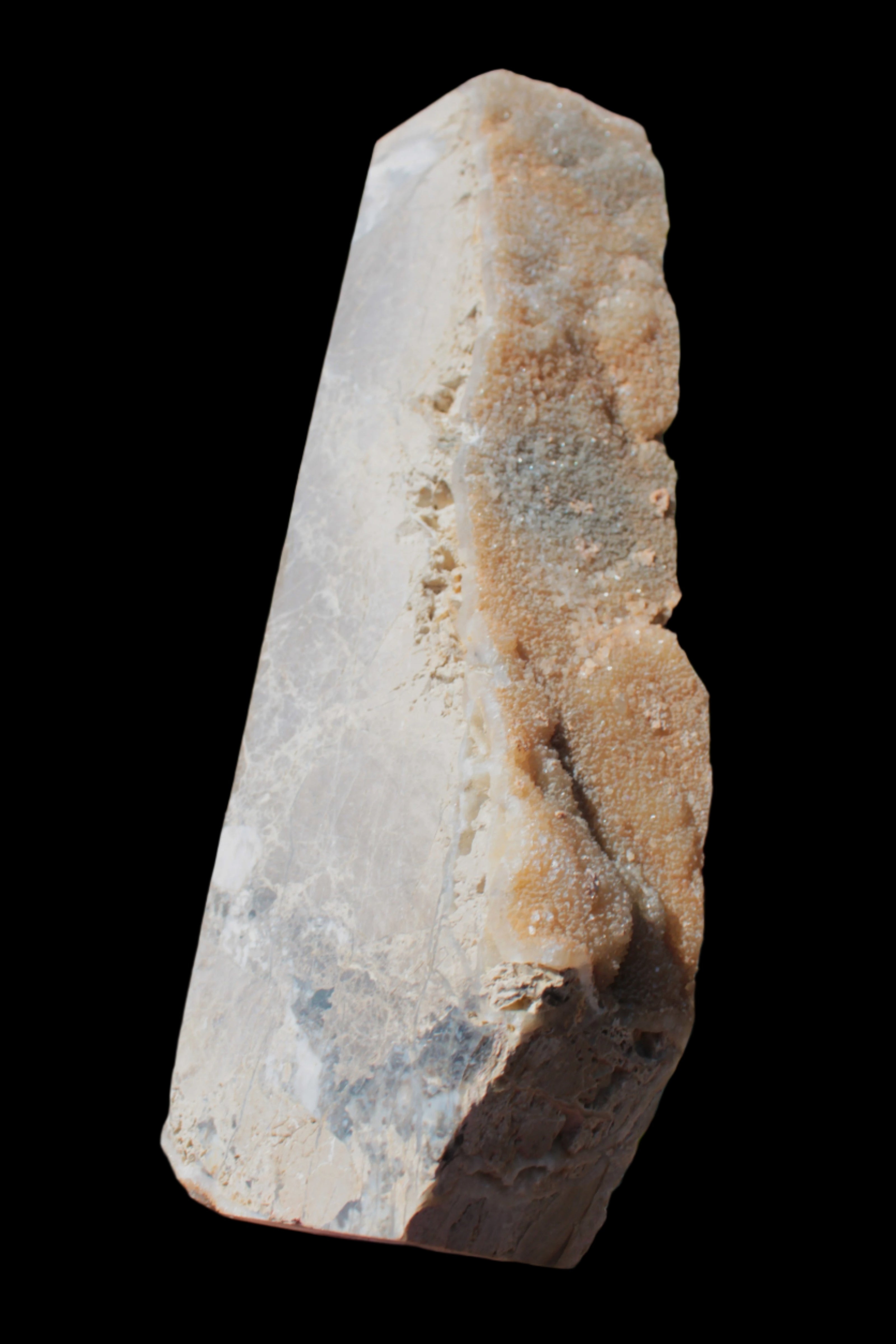 Sphalerite drusy geode obelisk 1187g in sunlight - Rocks and Things Store