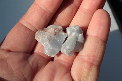 Blue natural Calcite 2 crystals 9g Rocks and Things