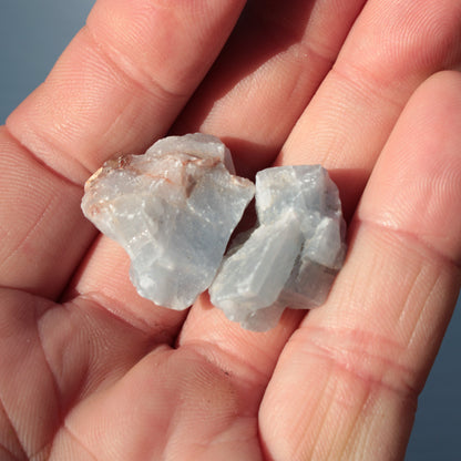 Blue natural Calcite 2 crystals 9g Rocks and Things