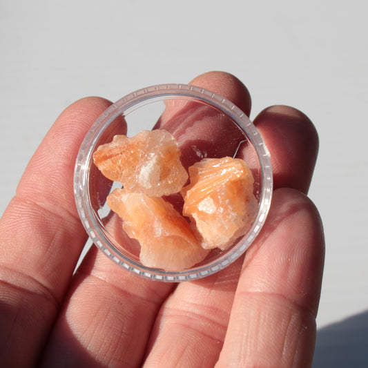 Orange Calcite 3 crystals 8/10g Rocks and Things