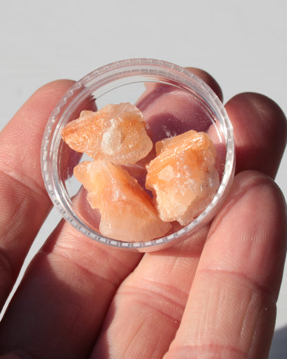 Orange Calcite 3 crystals 8/10g Rocks and Things