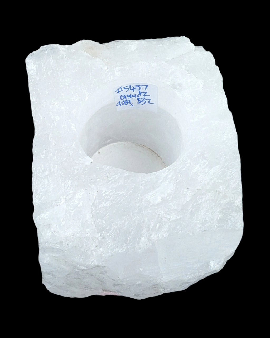 Quartz tea candle holder 100*80*62mm 908g Rocks and Things