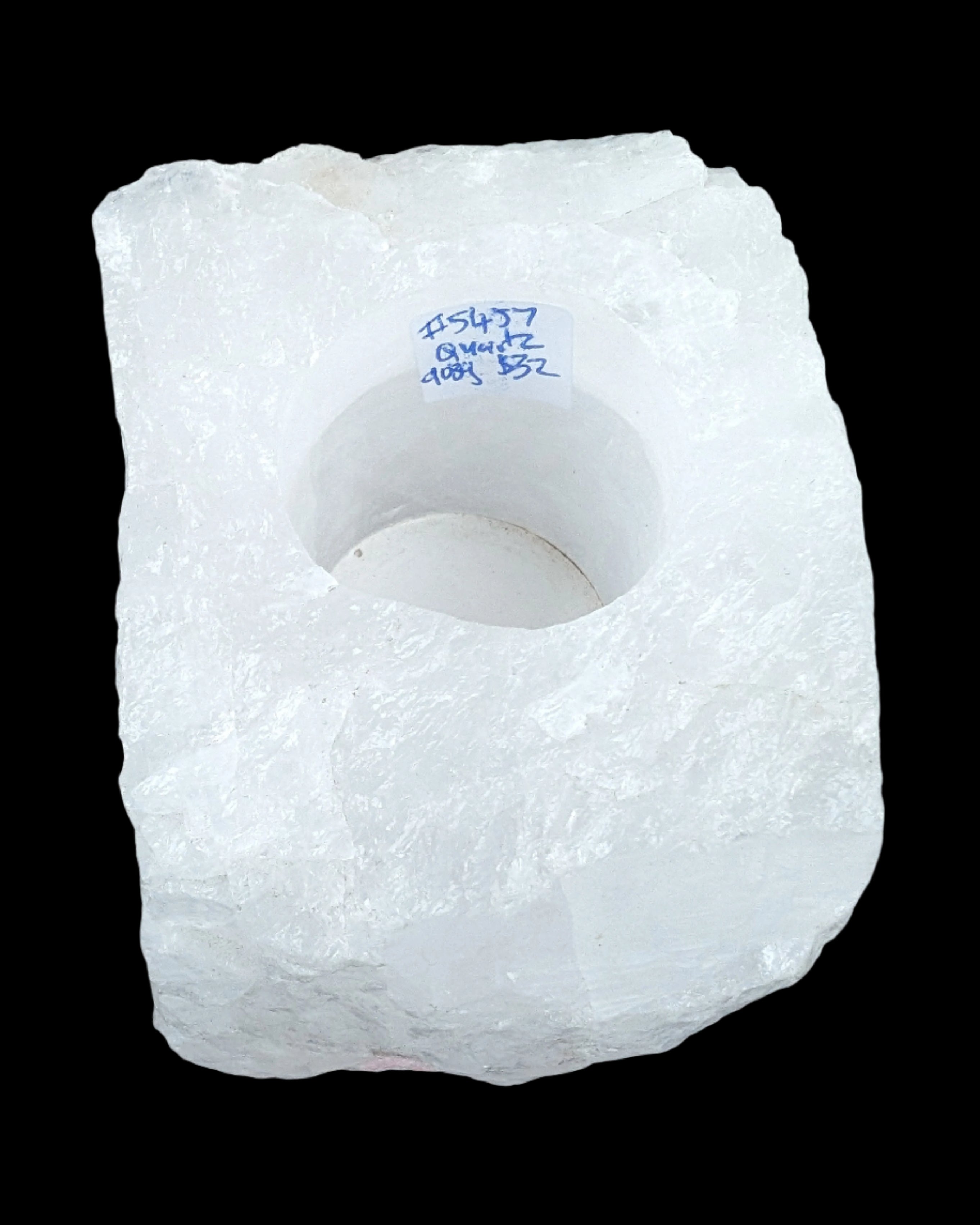 Quartz tea candle holder 100*80*62mm 908g in sunlight - Rocks and Things Store